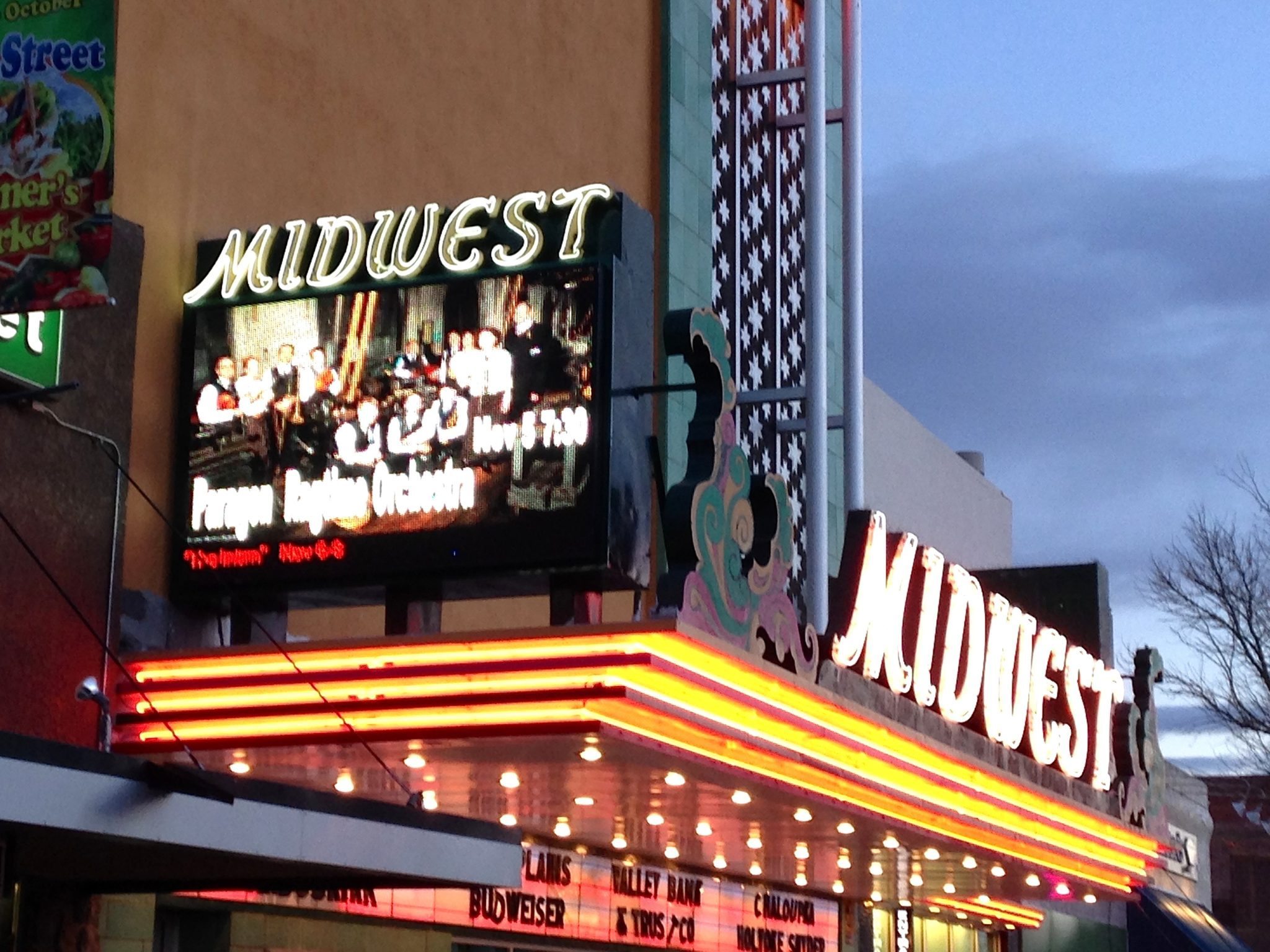 On the marquee: The PRO plays the historic Midwest Theatre in Scottsbluff, Nebraska.